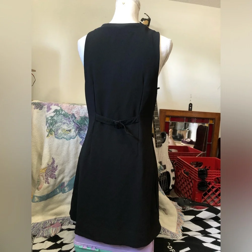 Cooperative Black Sleeveless Button-Front Mini Dress